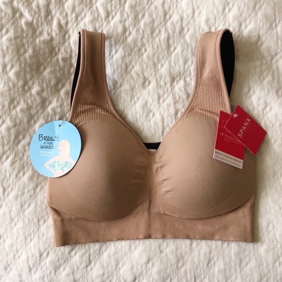 Spanx Seamless Reversible Bra Color Black//Nude Size 2X